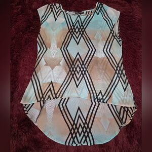 HeartSoul Black Asymmetrical Cap Sleeve Blouse